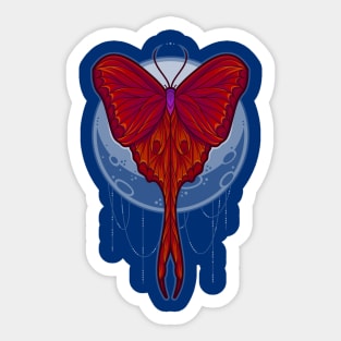 Crimson Lunar Moth Sticker